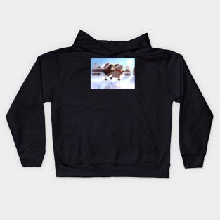 Guinea pigs ice skating Kids Hoodie